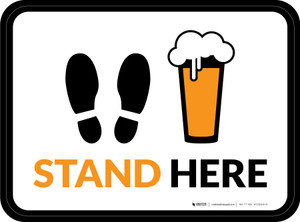 Stand Here with Pint Glass Rectangle - Floor Signs Stand Here with Pint Glass Rectangle - Floor Signs