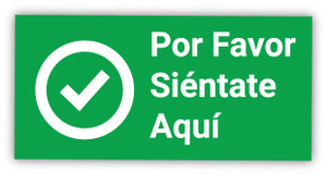 Please Sit Here with Checkmark Spanish - Label Please Sit Here with Checkmark Spanish - Label
