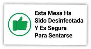 Esta Mesa Ha Sido Desinfectada Y Es Segura Para Sentarse - Label Esta Mesa Ha Sido Desinfectada Y Es Segura Para Sentarse - Label
