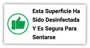 Esta Superficie Ha Sido Desinfectada Y Es Segura Para Sentarse - Label Esta Superficie Ha Sido Desinfectada Y Es Segura Para Sentarse - Label