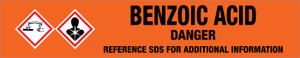 Benzoic Acid [CAS# 65-85-0] - GHS Pipe Marking Label