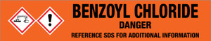 Benzoyl Chloride [CAS# 98-88-4] - GHS Pipe Marking Label