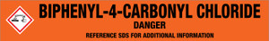 Biphenyl-4-Carbonyl Chloride [CAS# 14002-51-8] - GHS Pipe Marking Label