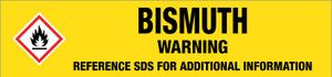 Bismuth [CAS# 7440-69-9] - GHS Pipe Marking Label