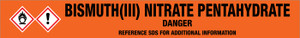 Bismuth(Iii) Nitrate Pentahydrate [CAS# 10035-06-0] - GHS Pipe Marking Label
