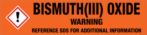 Bismuth(Iii) Oxide [CAS# 1304-76-3] - GHS Pipe Marking Label