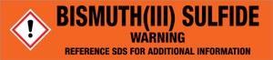Bismuth(Iii) Sulfide [CAS# 1345-07-9] - GHS Pipe Marking Label