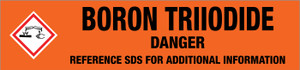 Boron Triiodide [CAS# 13517-10-7] - GHS Pipe Marking Label