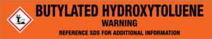 Butylated Hydroxytoluene [CAS# 128-37-0] - GHS Pipe Marking Label