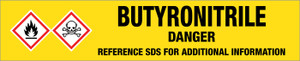 Butyronitrile [CAS# 109-74-0] - GHS Pipe Marking Label