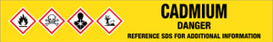 Cadmium [CAS# 7440-43-9] - GHS Pipe Marking Label
