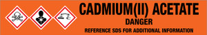 Cadmium(II) Acetate [CAS# 543-90-8] - GHS Pipe Marking Label