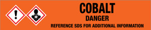 Cobalt [CAS# 7440-48-4] - GHS Pipe Marking Label