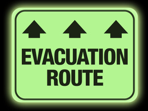 Glow in the Dark Evacuation Route Floor Sign