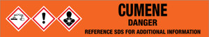 Cumene [CAS# 98-82-8] - GHS Pipe Marking Label