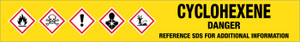 Cyclohexene [CAS# 110-83-8] - GHS Pipe Marking Label