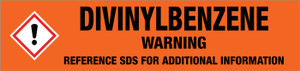 Divinylbenzene [CAS# 1321-74-0] - GHS Pipe Marking Label