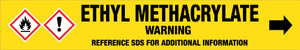 Ethyl Methacrylate [CAS# 97-63-2] - GHS Pipe Marking Label