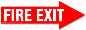 Fire Exit Right Arrow Floor Sign