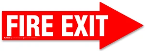 Fire Exit Right Arrow Floor Sign