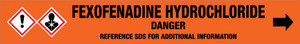 Fexofenadine Hydrochloride [CAS# 153439-40-8] - GHS Pipe Marking Label