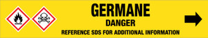 Germane [CAS# 7782-65-2] - GHS Pipe Marking Label