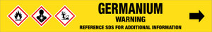 Germanium [CAS# 7440-56-4] - GHS Pipe Marking Label