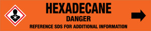 Hexadecane [CAS# 544-76-3] - GHS Pipe Marking Label