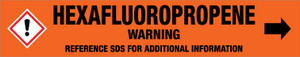 Hexafluoropropene [CAS# 116-15-4] - GHS Pipe Marking Label