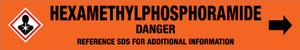 Hexamethylphosphoramide [CAS# 680-31-9] - GHS Pipe Marking Label
