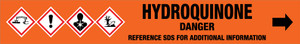 Hydroquinone [CAS# 123-31-9] - GHS Pipe Marking Label