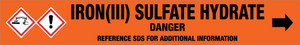 Iron(III) Sulfate Hydrate [CAS# 15244-10-7] - GHS Pipe Marking Label