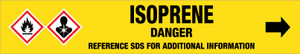 Isoprene [CAS# 78-79-5] - GHS Pipe Marking Label