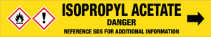 Isopropyl Acetate [CAS# 108-21-4] - GHS Pipe Marking Label