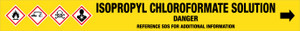 Isopropyl Chloroformate Solution [CAS# 108-23-6] - GHS Pipe Marking Label