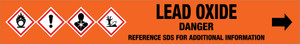 Lead Oxide [CAS# 1314-41-6] - GHS Pipe Marking Label