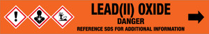 Lead(II) Oxide [CAS# 1317-36-8] - GHS Pipe Marking Label