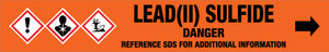 Lead(II) Sulfide [CAS# 1314-87-0] - GHS Pipe Marking Label