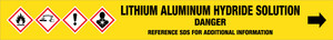 Lithium Aluminum Hydride Solution [CAS# 16853-85-3] - GHS Pipe Marking Label