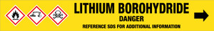 Lithium Borohydride [CAS# 16949-15-8] - GHS Pipe Marking Label