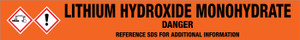 Lithium Hydroxide Monohydrate [CAS# 1310-66-3] - GHS Pipe Marking Label