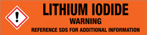 Lithium Iodide [CAS# 10377-51-2] - GHS Pipe Marking Label