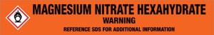 Magnesium Nitrate Hexahydrate [CAS# 13446-18-9] - GHS Pipe Marking Label