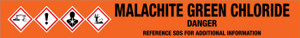 Malachite Green Chloride [CAS# 569-64-2] - GHS Pipe Marking Label