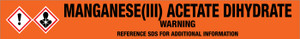 Manganese(III) Acetate Dihydrate [CAS# 19513-05-4] - GHS Pipe Marking Label