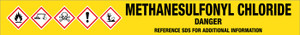 Methanesulfonyl Chloride [CAS# 124-63-0] - GHS Pipe Marking Label