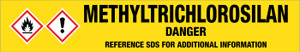 Methyltrichlorosilane [CAS# 75-79-6] - GHS Pipe Marking Label