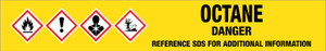 Octane [CAS# 111-65-9] - GHS Pipe Marking Label