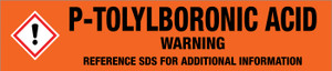 P-Tolylboronic Acid [CAS# 5720-05-8] - GHS Pipe Marking Label