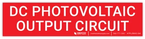 DC Photovoltaic Output Circuit - Arc Flash Label